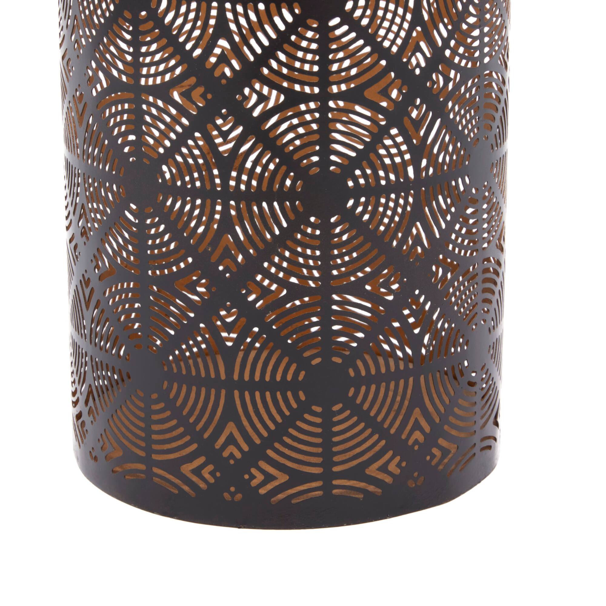 Set of 3" Brown Metal Eclectic Lantern, 12", 10", 6"